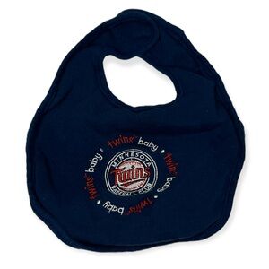 MN Twins Baseball Baby Cloth Bib Navy